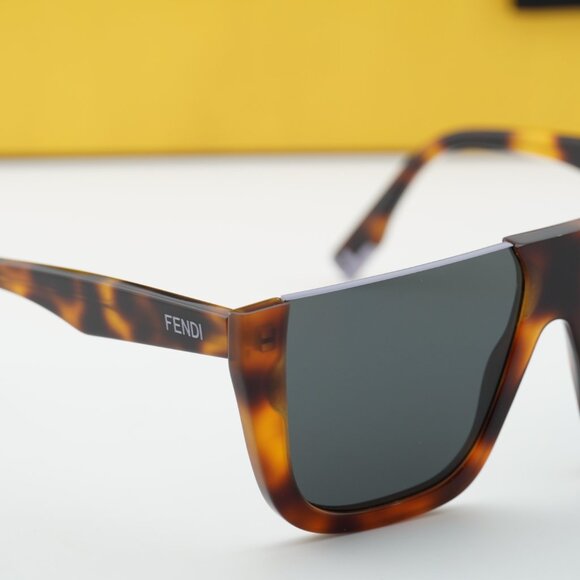 Fendi FE40136I 53A Shield Sunglasses - Havana/Grey main image 10